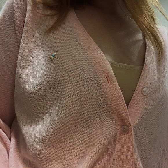 Vintage Arnold Palmer baby pink Cardigan💕 size M - Picture 3 of 5